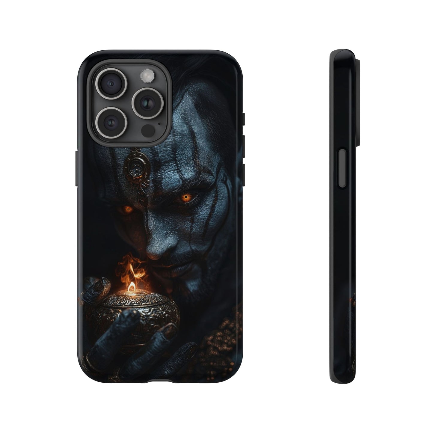 Dark Djinn Warrior Phone Case - Intricate Fantasy Art Protective Cover for iPhone, Samsung Galaxy, and Google Pixel Devices