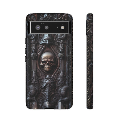 Dark Grimoire of Death Tough Phone Case – Gothic Skull Vampiric Design for iPhone, Samsung Galaxy, and Google Pixel Devices