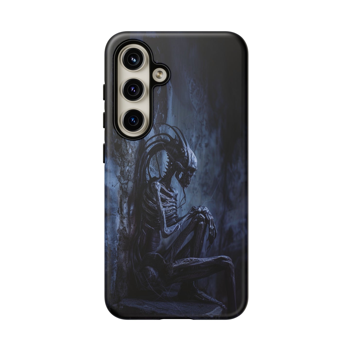 Gothic Alien Skeleton iPhone Case - Sci-Fi Horror Design