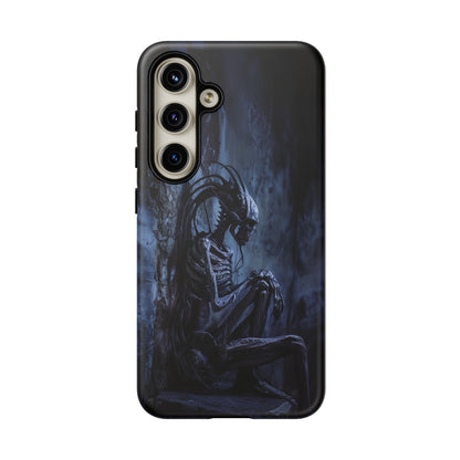 Gothic Alien Skeleton iPhone Case - Sci-Fi Horror Design