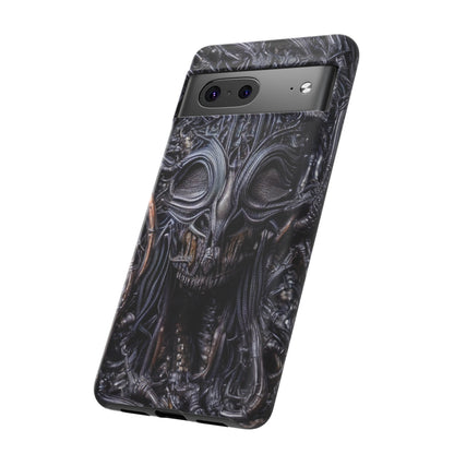 Biomechanical Horror 2 Phone Case – Futuristic Alien Horror Design for iPhone, Samsung Galaxy, and Google Pixel Devices