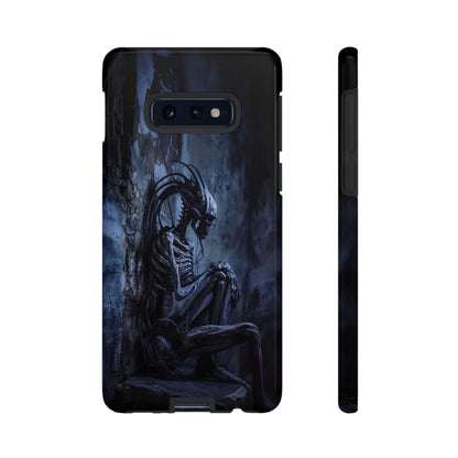 Gothic Alien Skeleton iPhone Case - Sci-Fi Horror Design