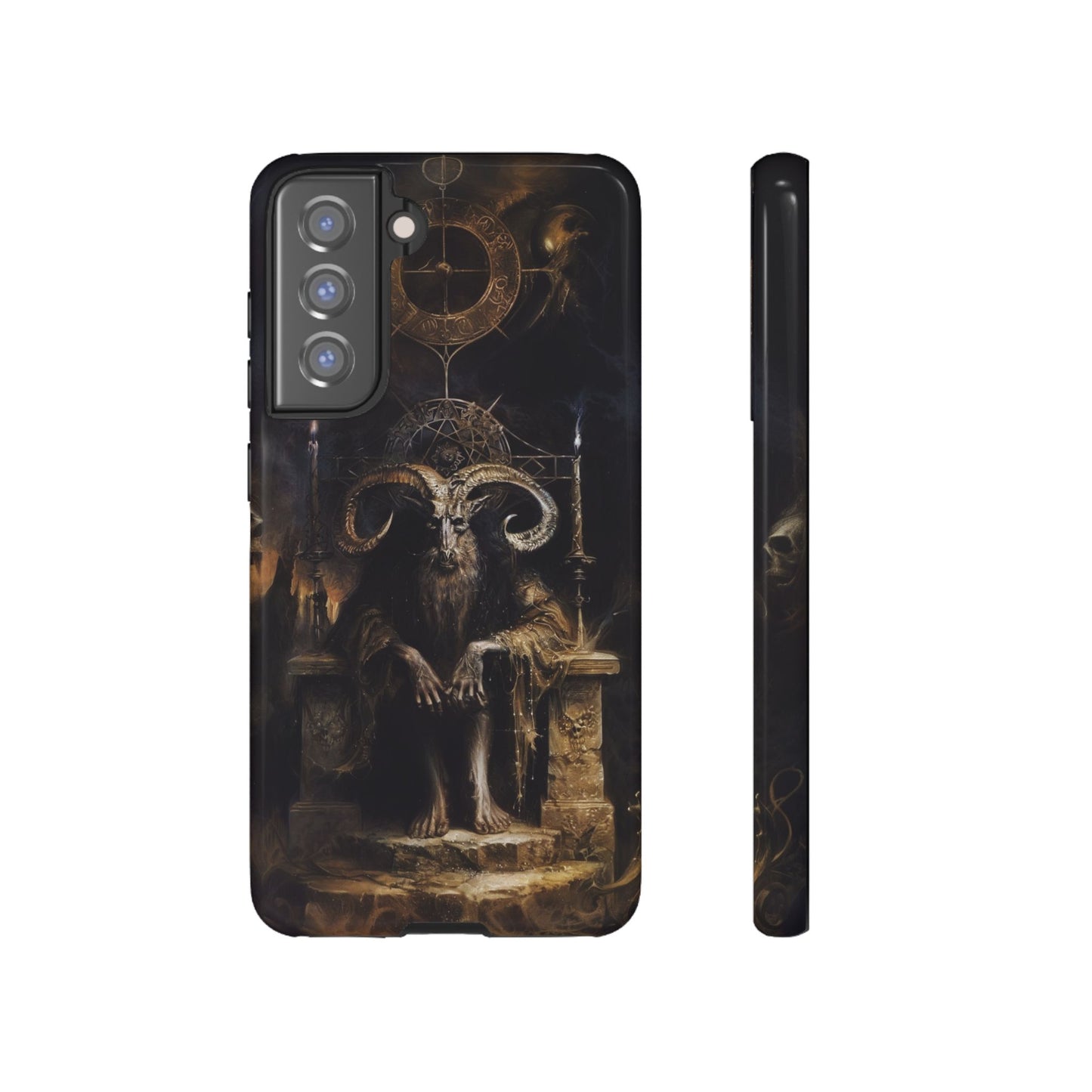 Dark Gothic Goat Demon Phone Case - Occult Horned Beast Art Design