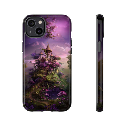 Enchanted Fairy Castle Phone Case - Magical Purple Fantasy Art for iPhone, Samsung Galaxy and Google Pixel Devices