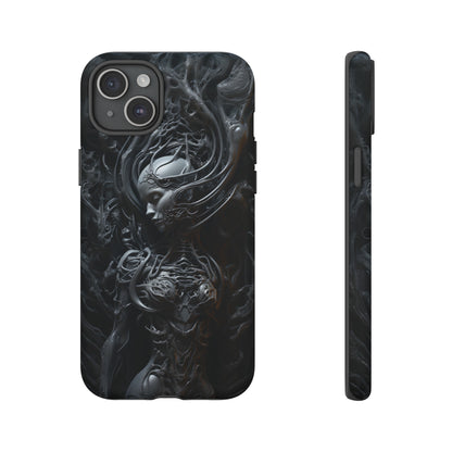 Biomechanical Beauty Phone Case – Futuristic Alien Design for iPhone, Samsung Galaxy, and Google Pixel Devices