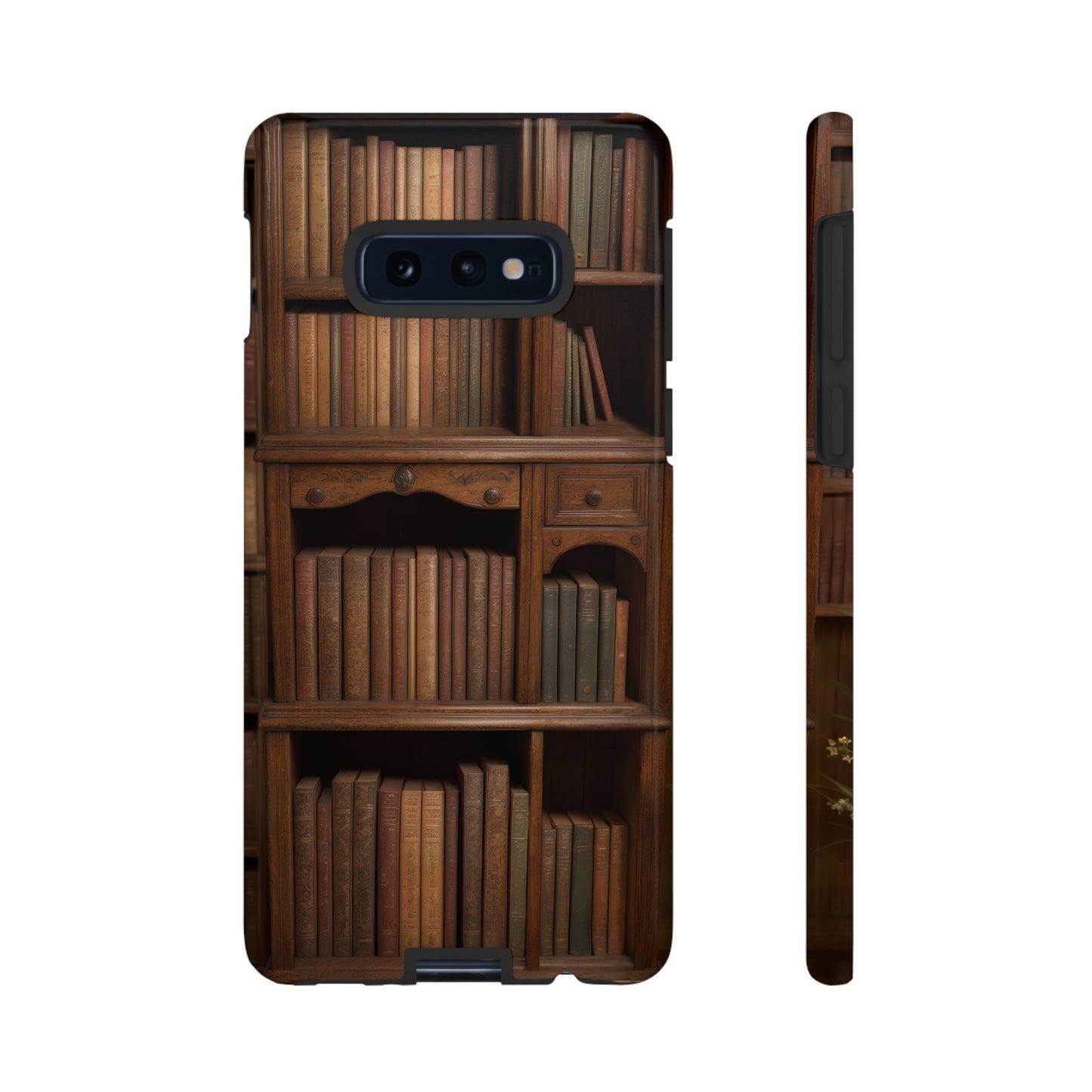 Book Shelf Phone Case – Vintage Library Design for iPhone, Samsung Galaxy, and Google Pixel Devices