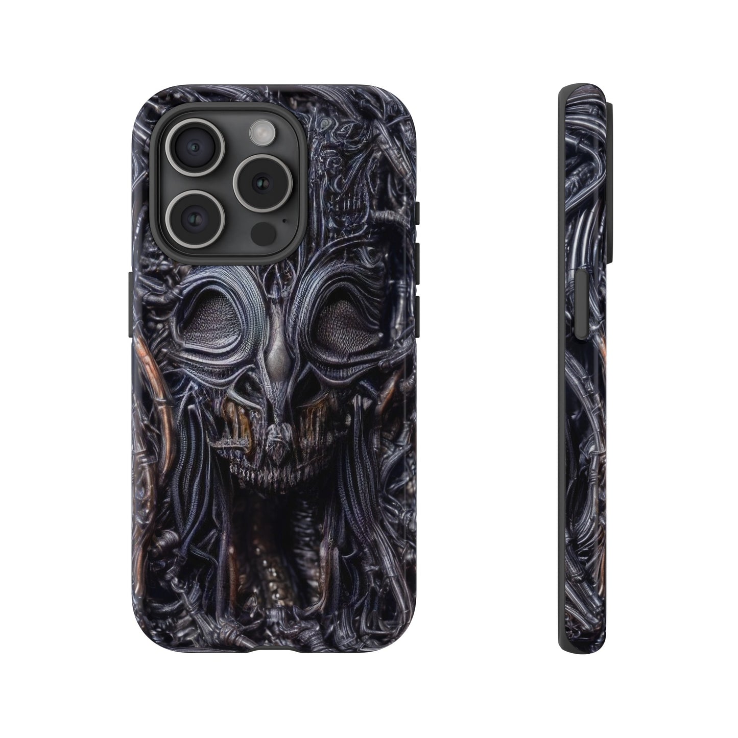 Biomechanical Horror 2 Phone Case – Futuristic Alien Horror Design for iPhone, Samsung Galaxy, and Google Pixel Devices