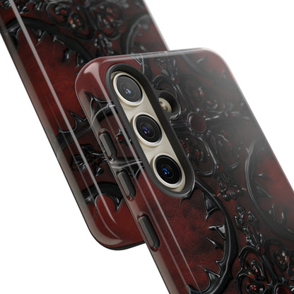 Vampiric Leather Phone Case for iPhone, Samsung Galaxy, and Google Pixel Devices - Gothic Ornate Design