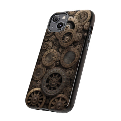 Gearworks 3 Phone Case – Steampunk Victorian Design with Gears and Clockwork for iPhone, Samsung Galaxy, and Google Pixel Devices