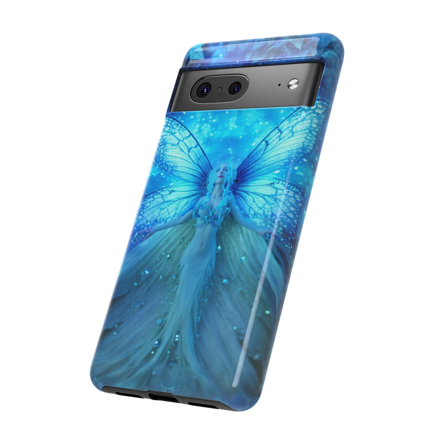 Blue Cosmic Fairy Phone Case – Enchanting Fae Design for iPhone, Samsung Galaxy, and Google Pixel Devices