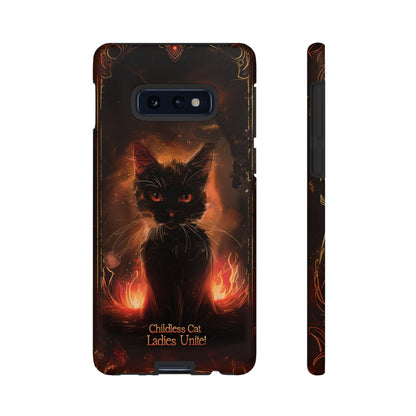 Childless Cat Ladies Unite Phone Case - Gothic Black Cat For iPhone, Samsung Galaxy, and Google Pixel Devices