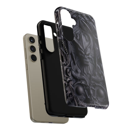 Black Demon Phone Case – Horned Hell Horror Design for iPhone, Samsung Galaxy, and Google Pixel Devices