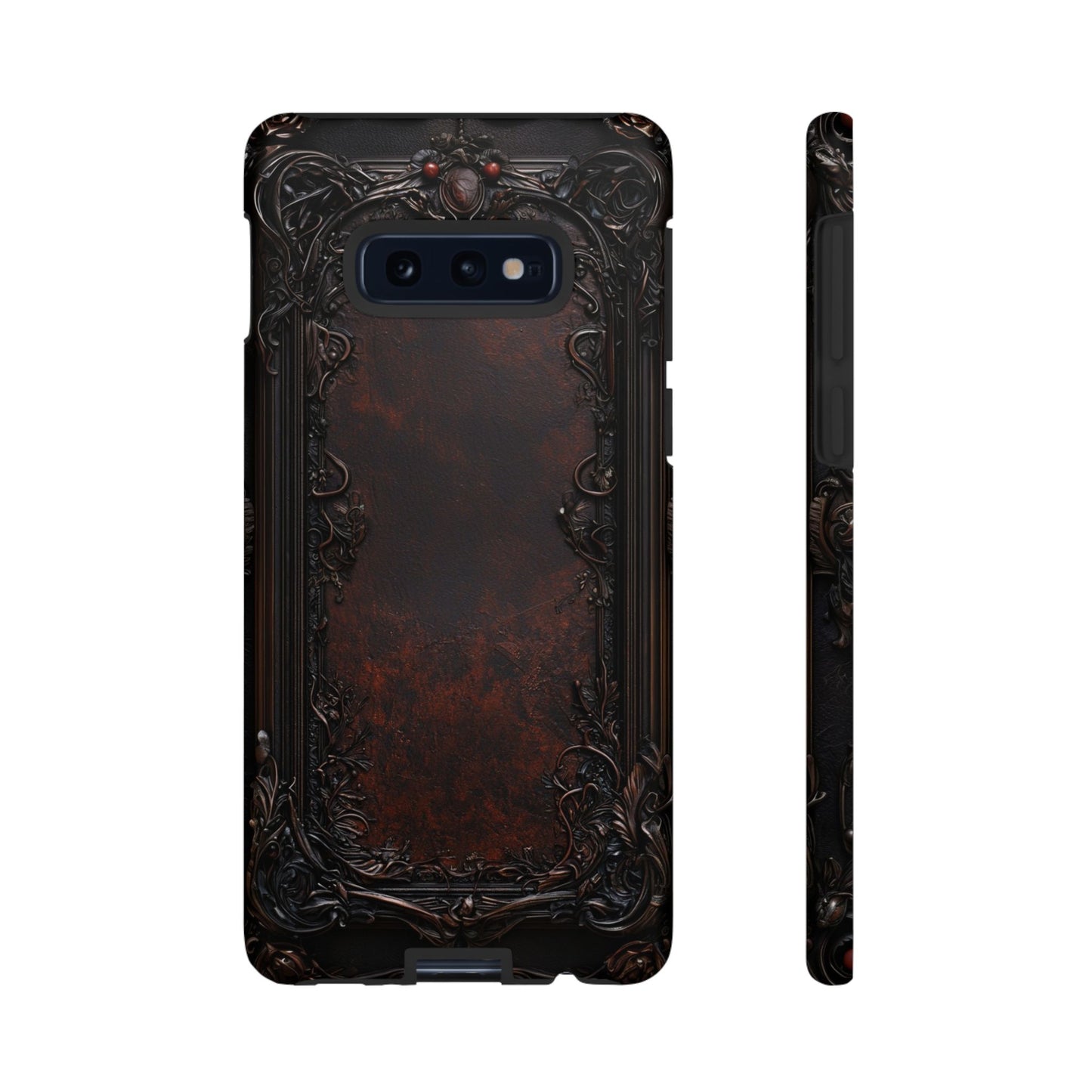 Gothic Ornate Leather-Inspired Phone Case - Dark Aesthetic Cover