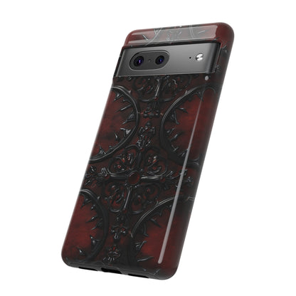 Vampiric Leather Phone Case for iPhone, Samsung Galaxy, and Google Pixel Devices - Gothic Ornate Design