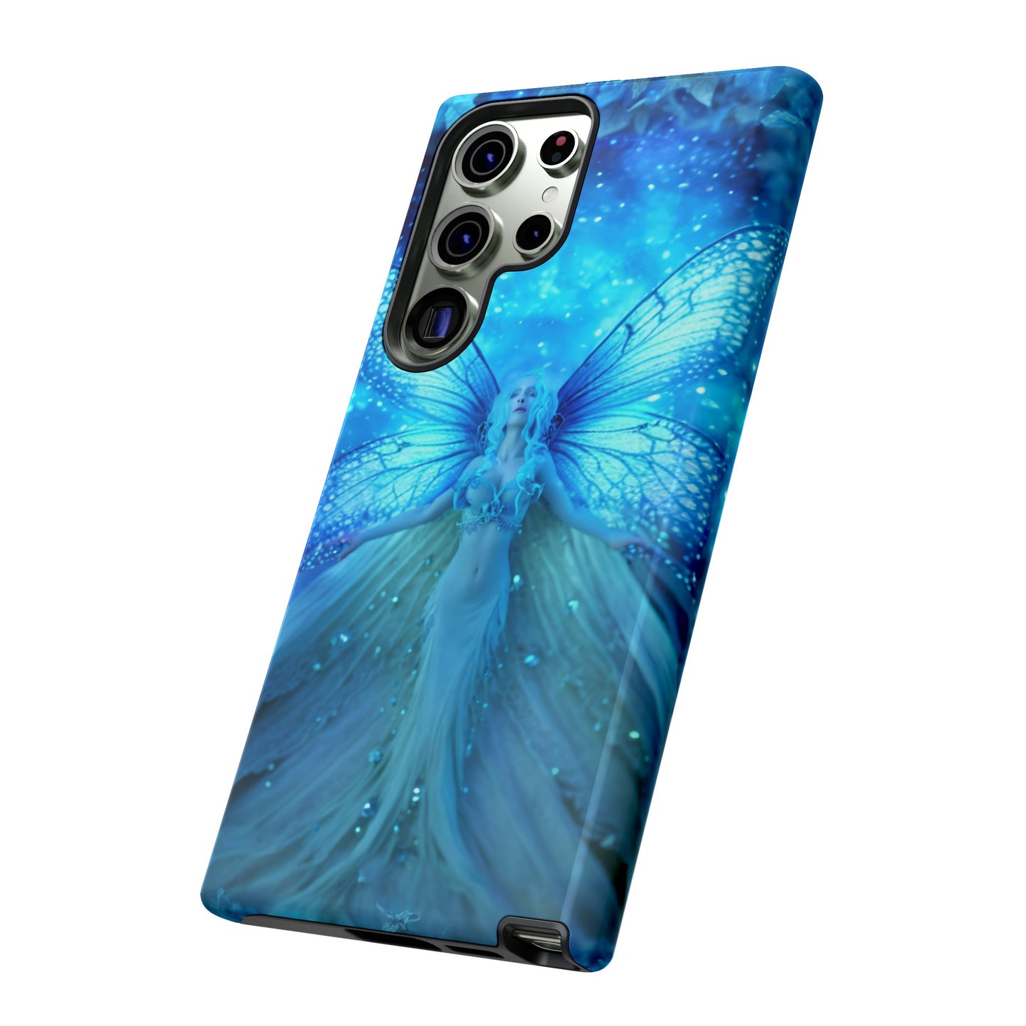 Blue Cosmic Fairy Phone Case – Enchanting Fae Design for iPhone, Samsung Galaxy, and Google Pixel Devices