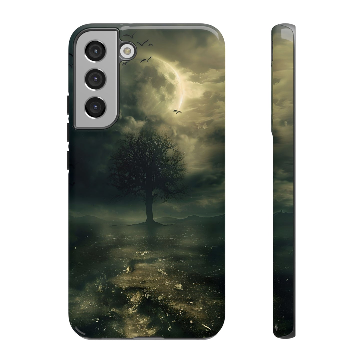 The Tree of Desolation Phone Case – Dark Fantasy Gothic Art with Full Moon for iPhone, Samsung Galaxy, and Google Pixel Devices