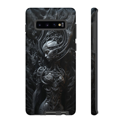 Biomechanical Beauty Phone Case – Futuristic Alien Design for iPhone, Samsung Galaxy, and Google Pixel Devices