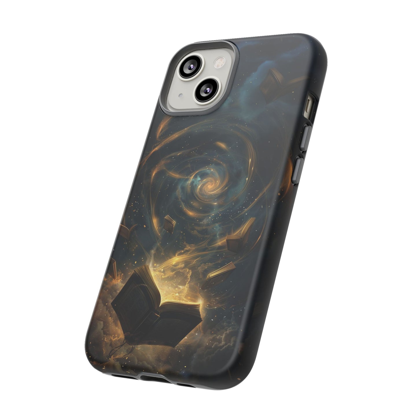 Magical Galaxy Swirling Books Phone Case - Celestial Book Lover's Gift for iPhone, Samsung Galaxy, and Google Pixel Devices