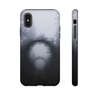 Mystical Forest Portal Phone Case - Atmospheric Foggy Path with Enchanted Tunnel For iPhone, Samsung Galaxy, and Google Pixel Devices.