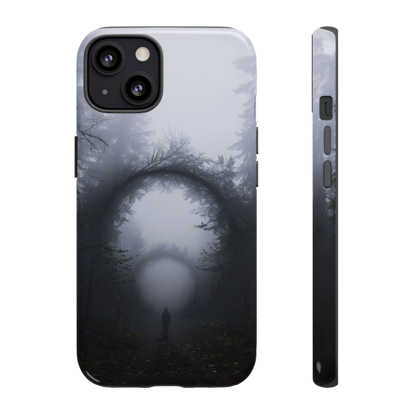 Mystical Forest Portal Phone Case - Atmospheric Foggy Path with Enchanted Tunnel For iPhone, Samsung Galaxy, and Google Pixel Devices.