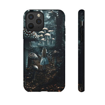 Alice in the Mushroom Forest Phone Case – Fantasy Wonderland Design for iPhone, Samsung Galaxy, and Google Pixel Devices