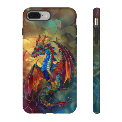 Stained Glass Dragon Phone Case - Colorful Fantasy Design for iPhone, Samsung Galaxy, Google Pixel Devices