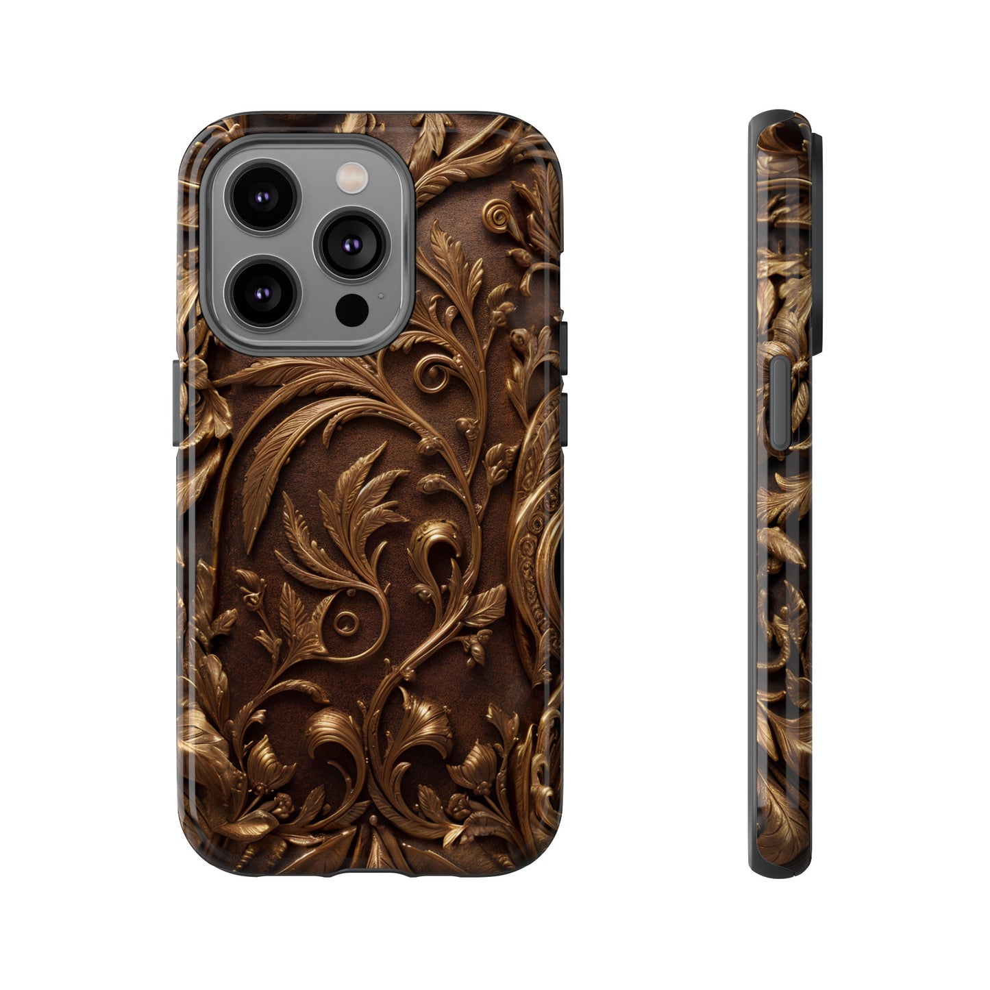 Elegant Bronze Phone Case – Victorian Floral Design for iPhone, Samsung Galaxy, and Google Pixel Devices