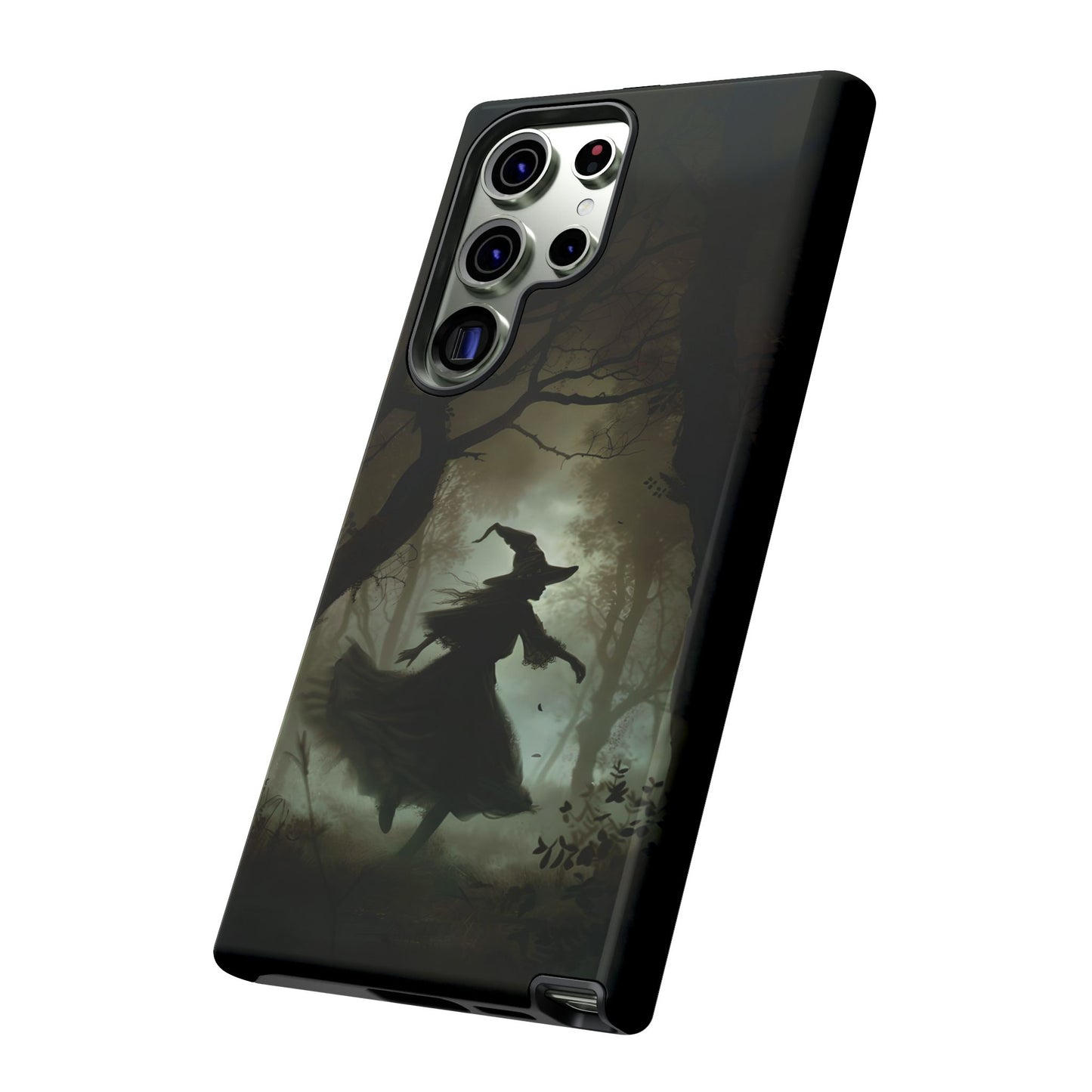 Spooky Witch Silhouette Phone Case - Halloween Dark Art Design for iPhone, Samsung Galaxy, and Google Pixel Devices