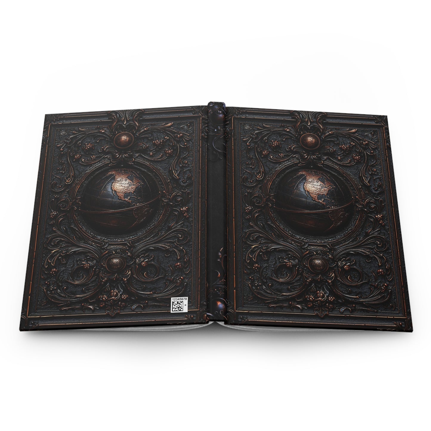 Ornate Gothic Globe Notebook - Vintage-Inspired World Map Journal