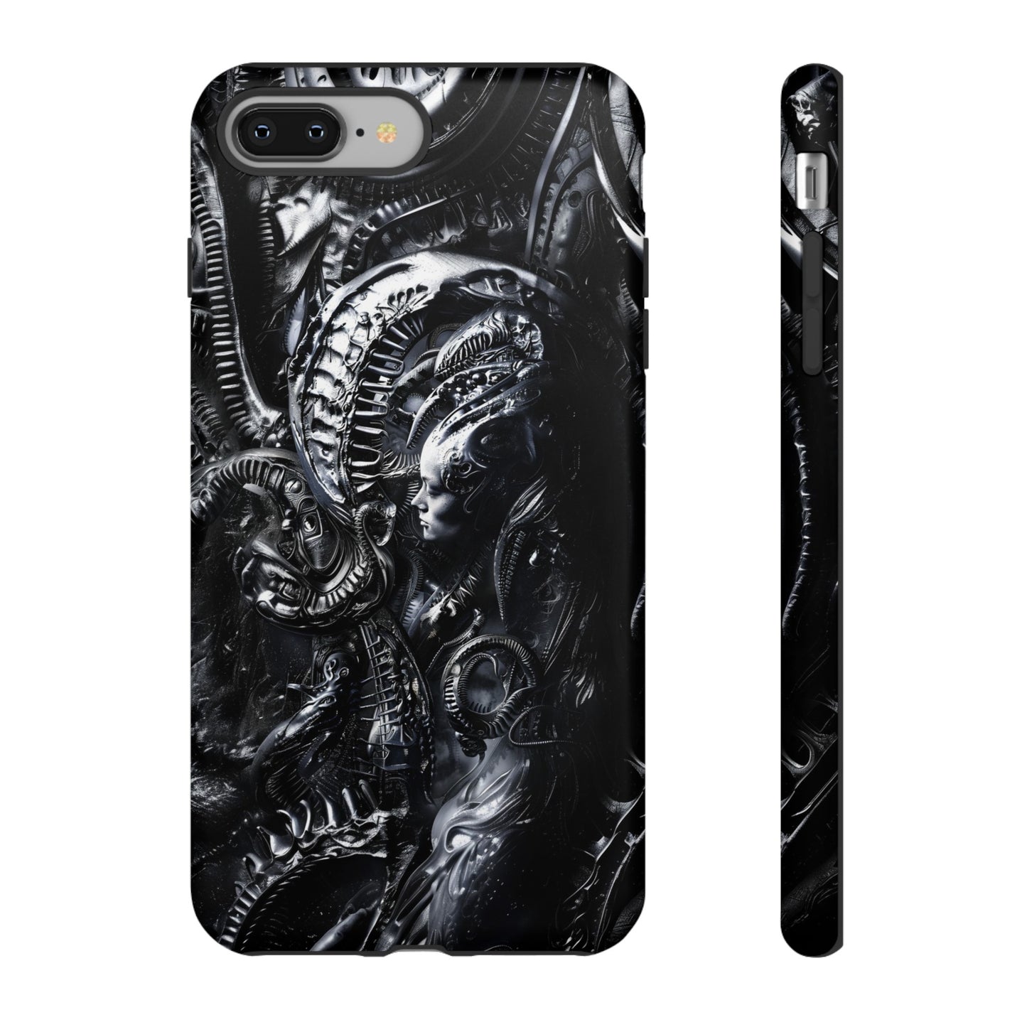 Biomechanical Transhumanism Phone Case – Alien Horror Design for iPhone and Samsung Galaxy Devices