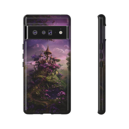 Enchanted Fairy Castle Phone Case - Magical Purple Fantasy Art for iPhone, Samsung Galaxy and Google Pixel Devices