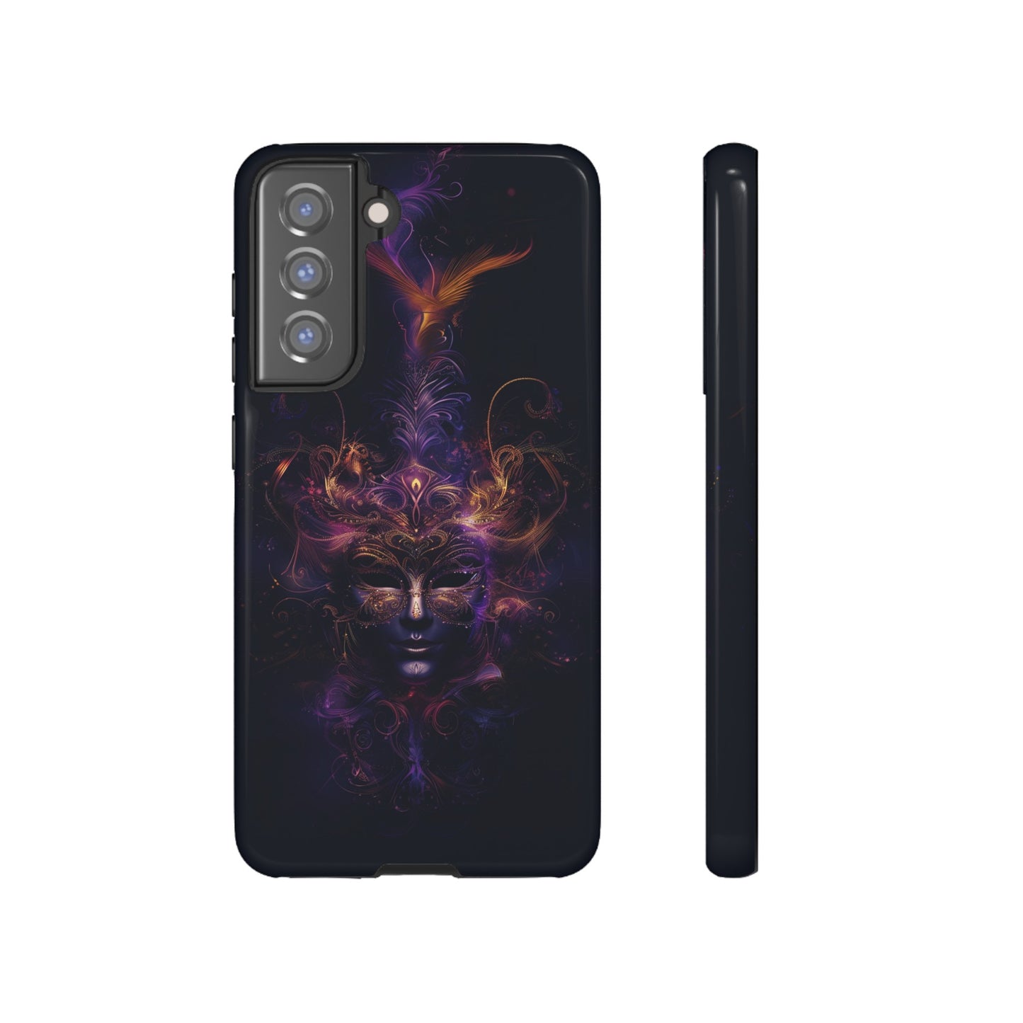 Elegant Masquerade Mask Phone Case for iPhone, Samsung Galaxy, and Google Pixel Devices - Mystical Design