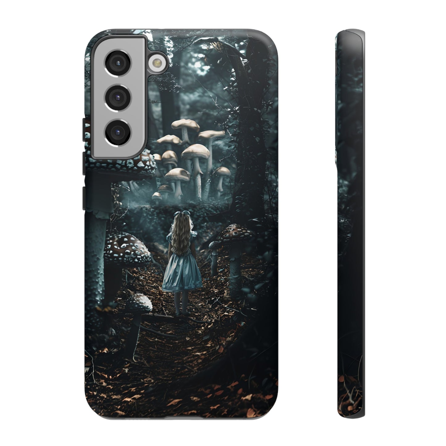 Alice in the Mushroom Forest Phone Case – Fantasy Wonderland Design for iPhone, Samsung Galaxy, and Google Pixel Devices