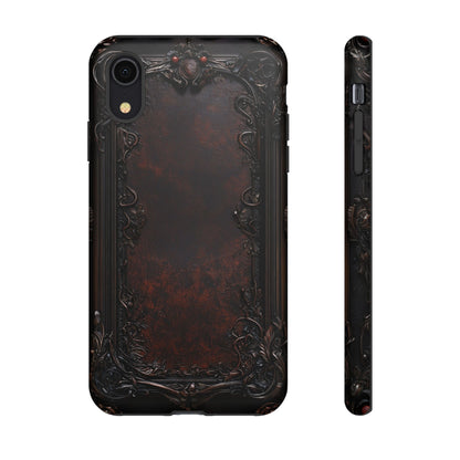 Gothic Ornate Leather-Inspired Phone Case - Dark Aesthetic Cover