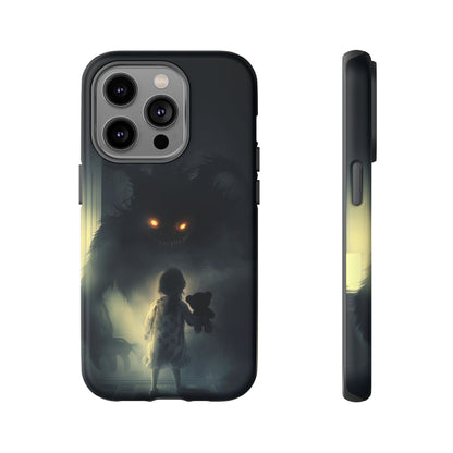 A Child Facing A Terrifying Monster Phone Case - for iPhone, Samsung Galaxy, and Google Pixel Devices