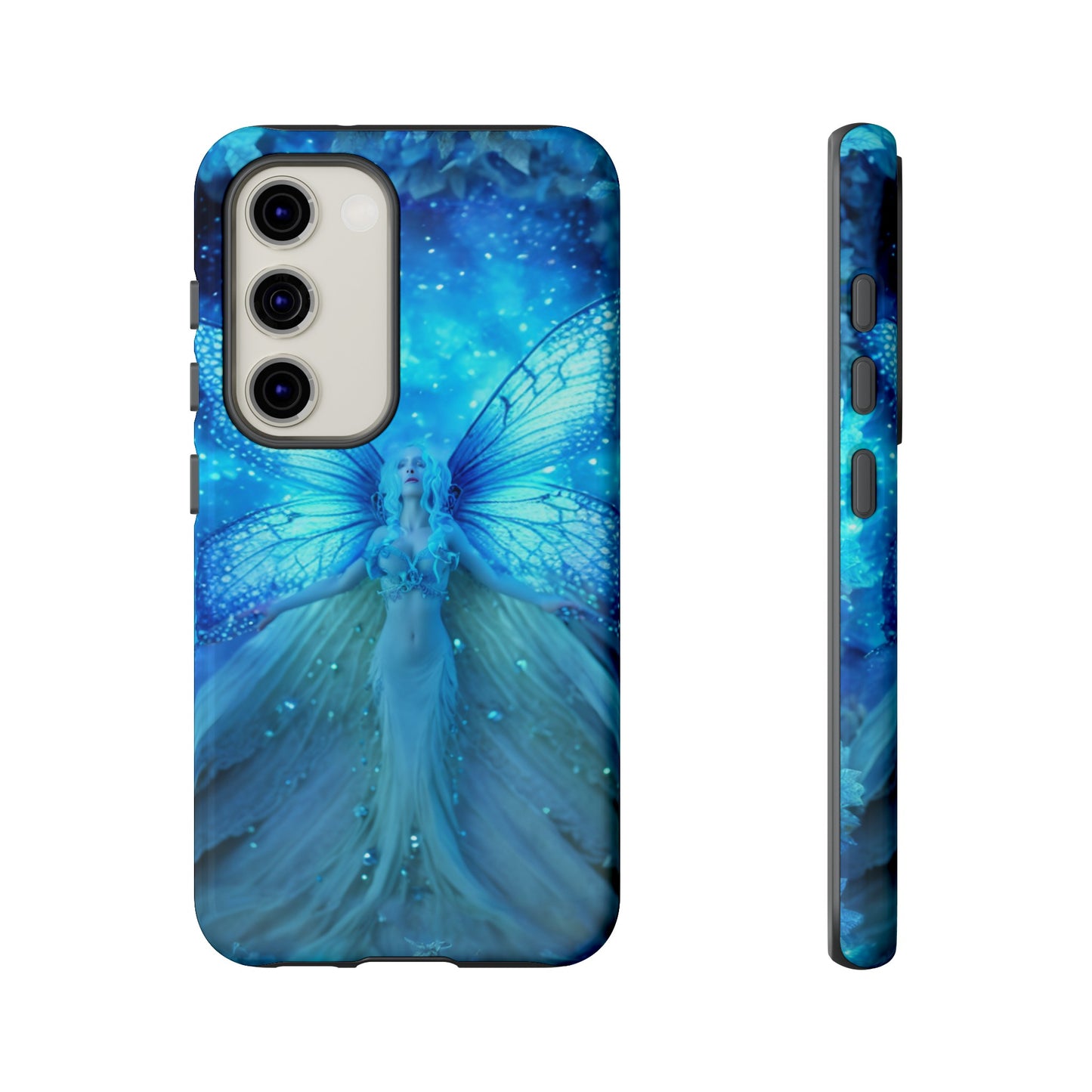 Blue Cosmic Fairy Phone Case – Enchanting Fae Design for iPhone, Samsung Galaxy, and Google Pixel Devices