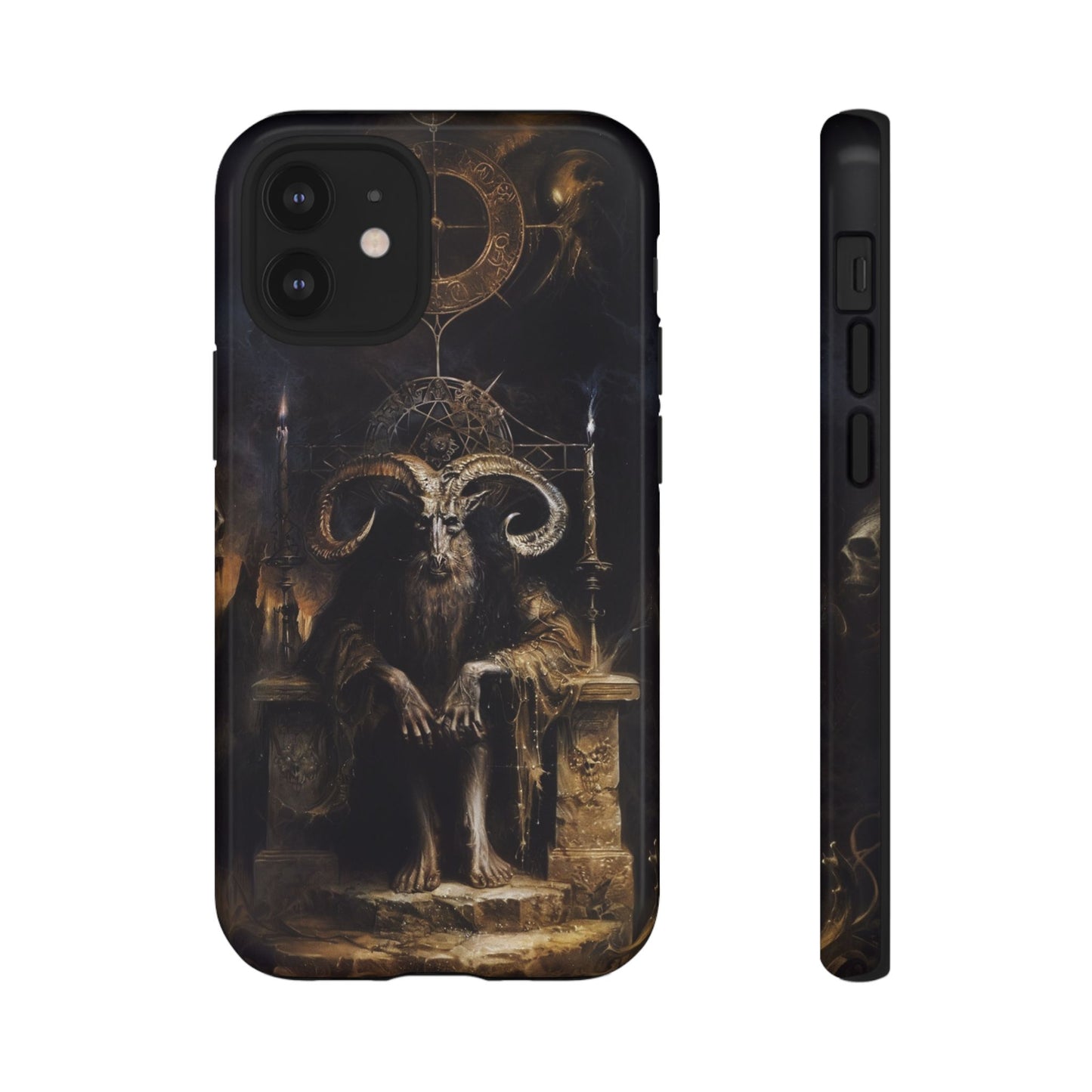 Dark Gothic Goat Demon Phone Case - Occult Horned Beast Art Design