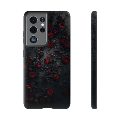 Gothic Roses Tough Phone Case – Elegant Dark Floral Design for iPhone, Samsung Galaxy, and Google Pixel Devices