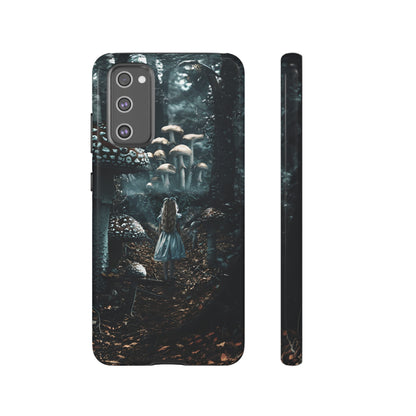 Alice in the Mushroom Forest Phone Case – Fantasy Wonderland Design for iPhone, Samsung Galaxy, and Google Pixel Devices