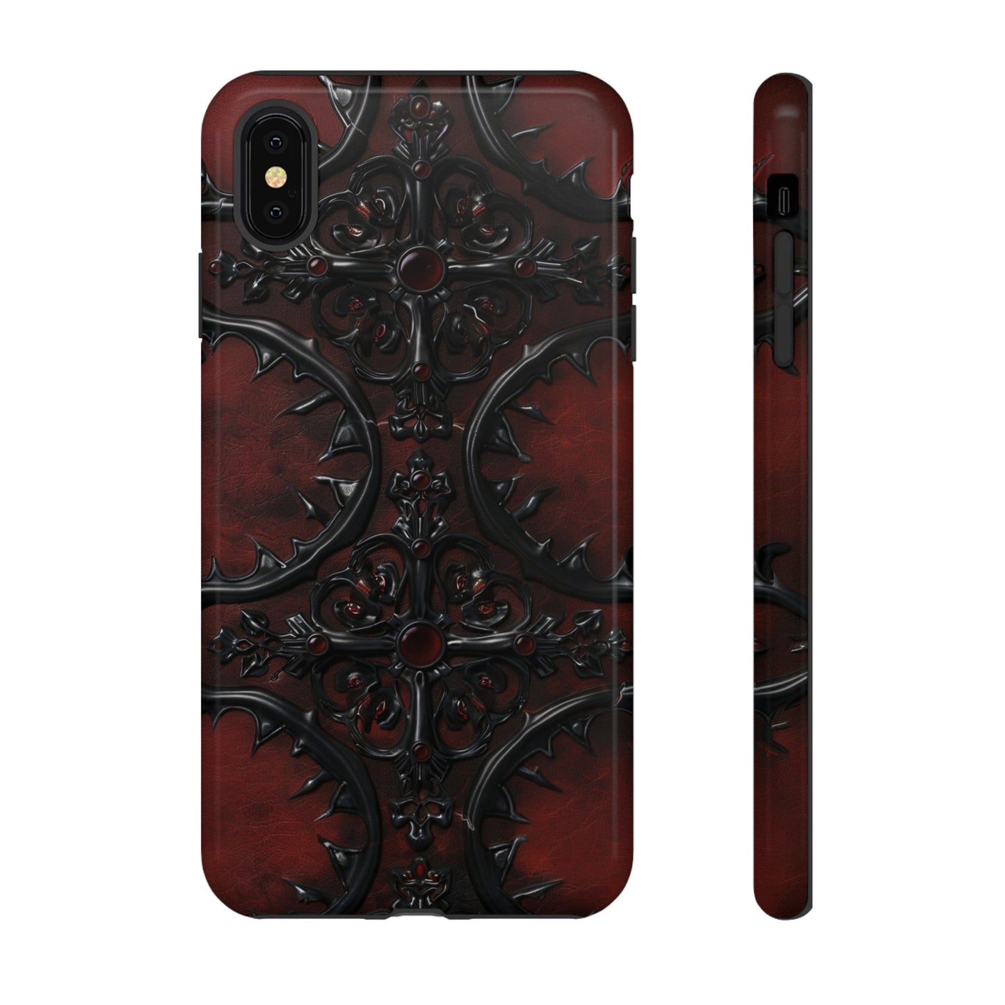 Vampiric Leather Phone Case for iPhone, Samsung Galaxy, and Google Pixel Devices - Gothic Ornate Design