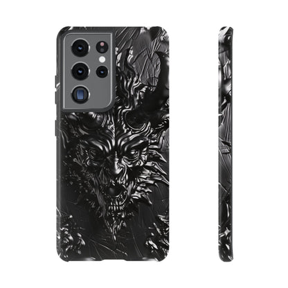 Silver Devil Phone Case – Gothic Demon Design for iPhone, Samsung Galaxy, and Google Pixel Devices