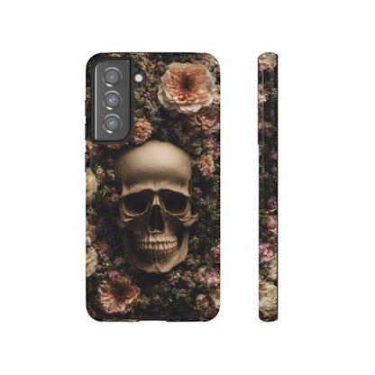 Skull and Flowers #2 Phone Case – Gothic Floral Design for iPhone, Samsung Galaxy, and Google Pixel Devices