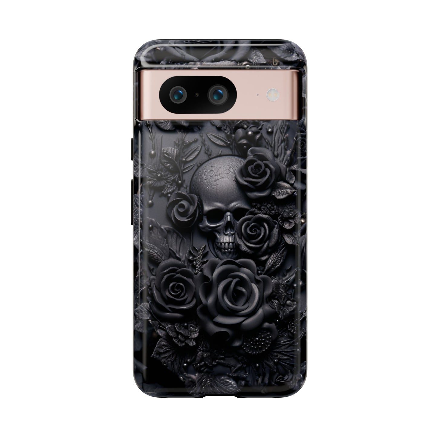 Gothic Black Roses Tough Phone Case – Elegant Dark Floral Design for iPhone, Samsung Galaxy, and Google Pixel Devices