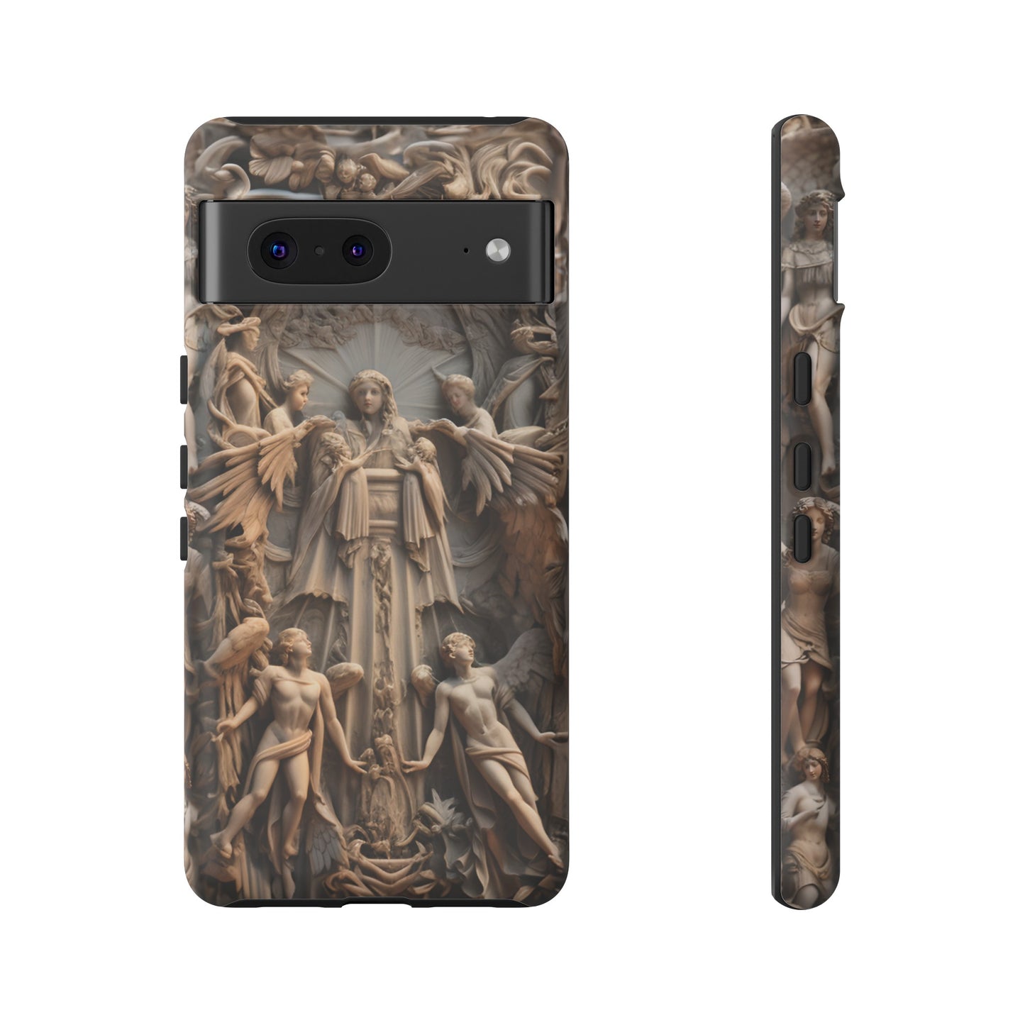 Angelic Statue Phone Case – Heavenly Gothic Marble Design for iPhone, Samsung Galaxy, and Google Pixel Devices