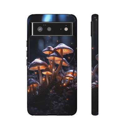 Glowing Mushrooms at Night Phone Case – Enchanting Fantasy Forest Design for iPhone, Samsung Galaxy, and Google Pixel Devices