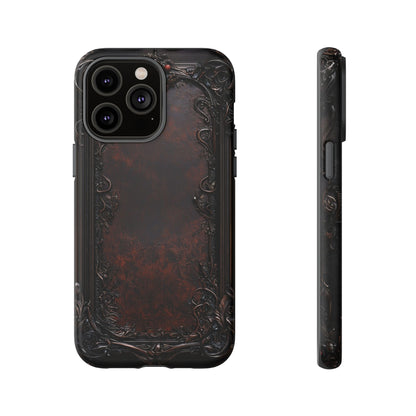 Gothic Ornate Leather-Inspired Phone Case - Dark Aesthetic Cover