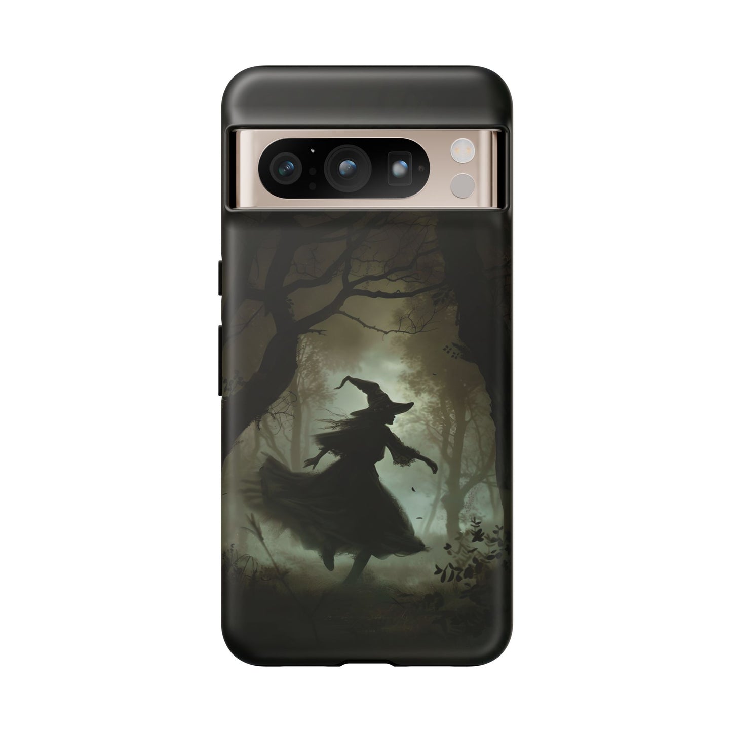 Spooky Witch Silhouette Phone Case - Halloween Dark Art Design for iPhone, Samsung Galaxy, and Google Pixel Devices