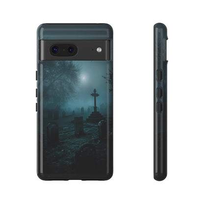 Graveyard at Night Phone Case – Eerie Cemetery Design for iPhone, Samsung Galaxy, and Google Pixel Devices