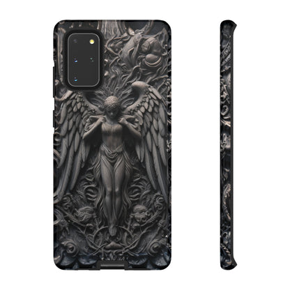 Grey Angel Phone Case – Gothic Marble Statue Design for iPhone, Samsung Galaxy, and Google Pixel Devices