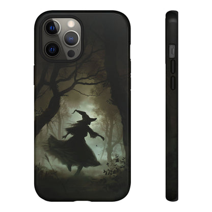 Spooky Witch Silhouette Phone Case - Halloween Dark Art Design for iPhone, Samsung Galaxy, and Google Pixel Devices